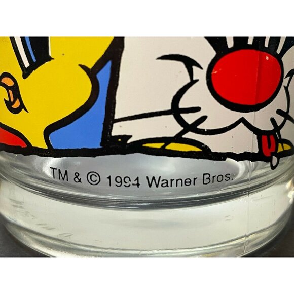 Looney Tunes coffee mug 1994 Bugs Bunny Sylvester Tweety souvenir travel 3 3/4" - Picture 7 of 9